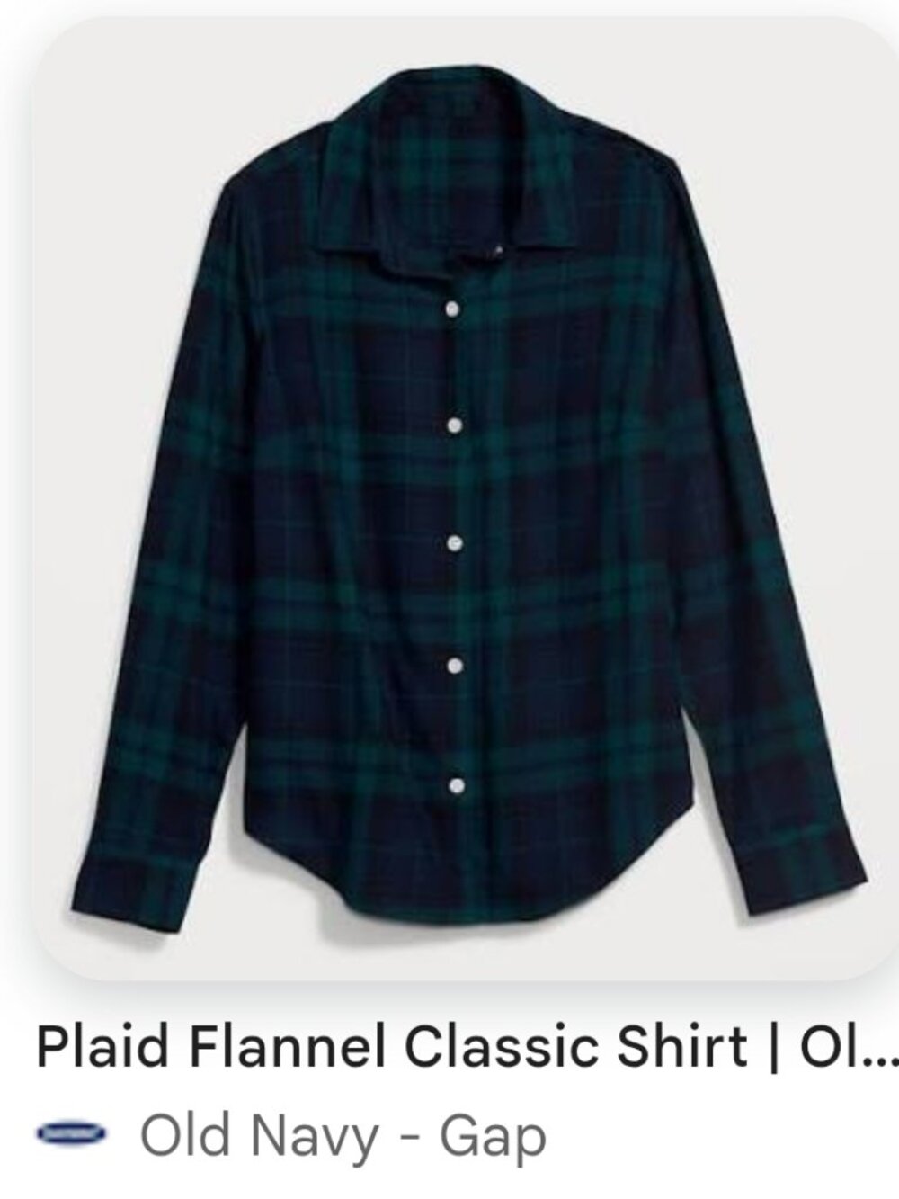 OLD NAVY Classic Flannel Shirt - Black Watch Plaid